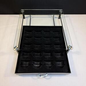 DecoBrothers KT-010-1 Glass Nespresso Vertuoline Capsule Storage Drawer 20 Cup